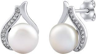 Silvego Niale Sterling Silver Earrings with Real Pearl and Brilliance Zirconia LPS19104EW