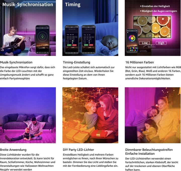 Immagine prodotto Lumina Swiss Set di strisce LED intelligente (RGB, 3000 cm, Interno)