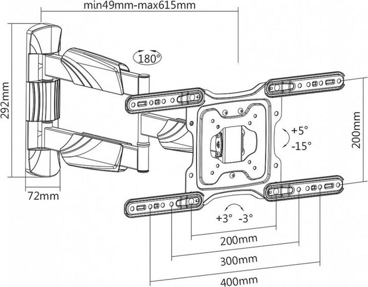 Actual product image Value LCD/TV wall mount (Wall, 55")
