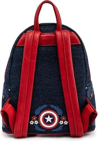 Actual product image Loungefly Marvel - Backpack - - FLORAL SHIELD