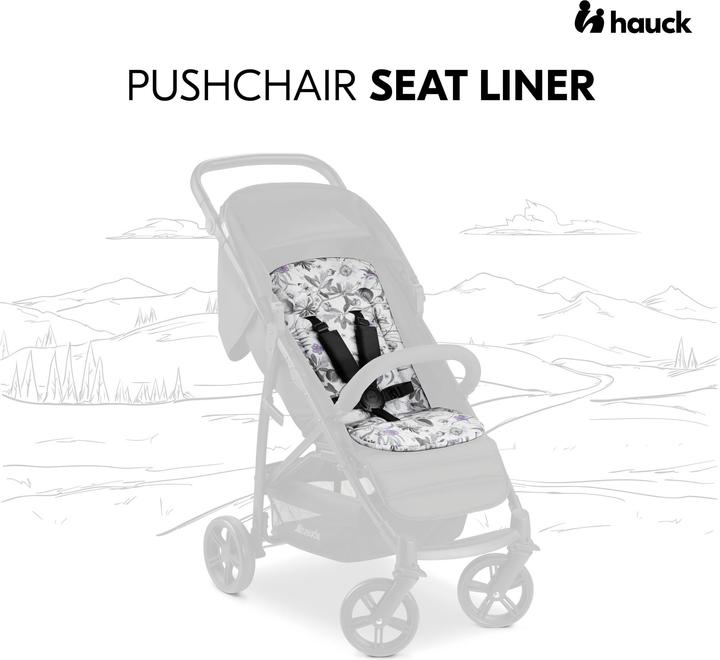 Produktbild Hauck Pushchair Seat liner Floral Grey