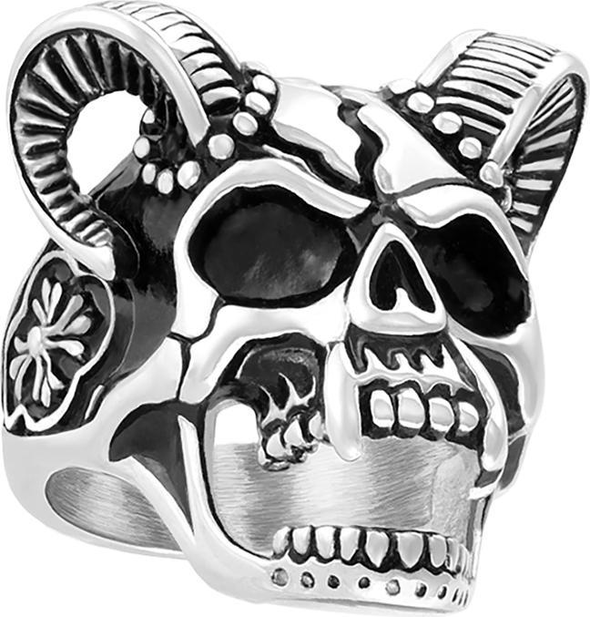 Star Piercing Ring silber Dämonenschädel (Chirurgenstahl 316L, ohne Messing)