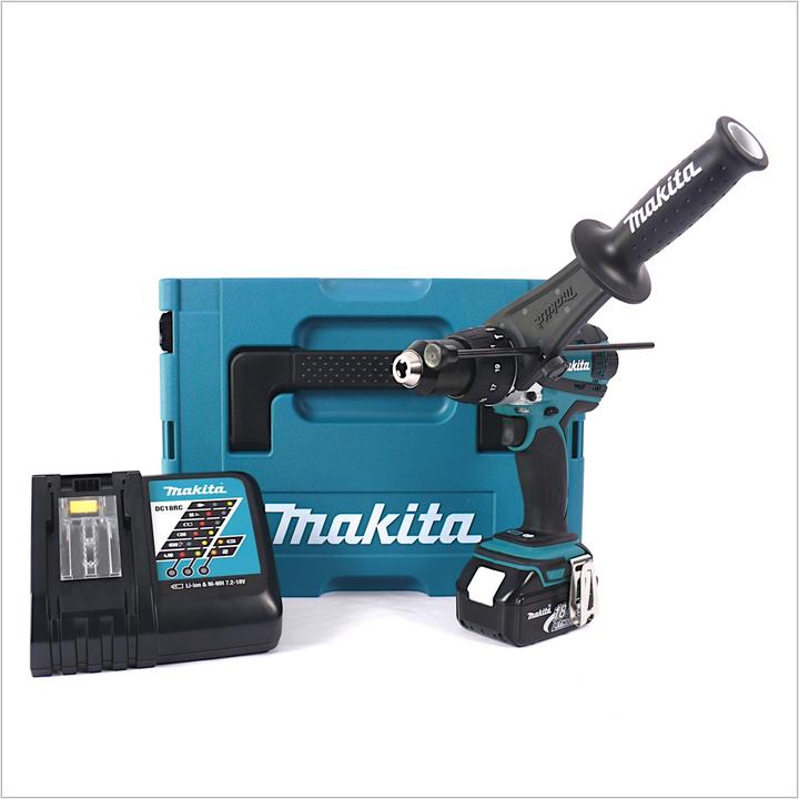 Actual product image Makita DHP 458 RF1J Battery impact drill 18V 91Nm in Makpac + 1x 3.0 Ah battery + charger (Rechargeable battery operated)