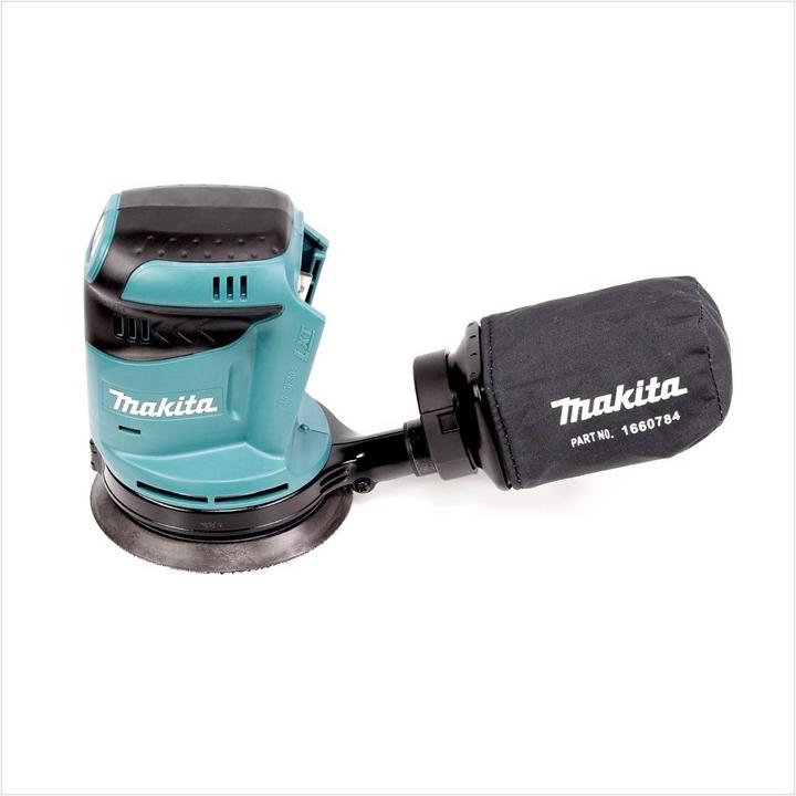 Actual product image Makita DBO 180 RFJ 18 V battery orbital sander + 2x battery 3,0Ah + charger + Makpac (Eccentric grinder)
