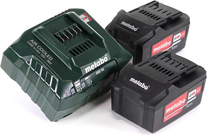 Actual product image Metabo Battery base set 18V with 2x battery 5,2Ah ( 625592000 ) + charger ASC 55 ( 627044000 ) (18 V)