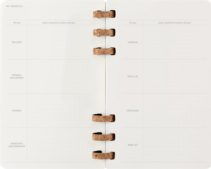 Productafbeelding Moleskine 12-maandenplanner met spiraalbinding, L/A5, zachte kaft, zwart (A5, Engels)