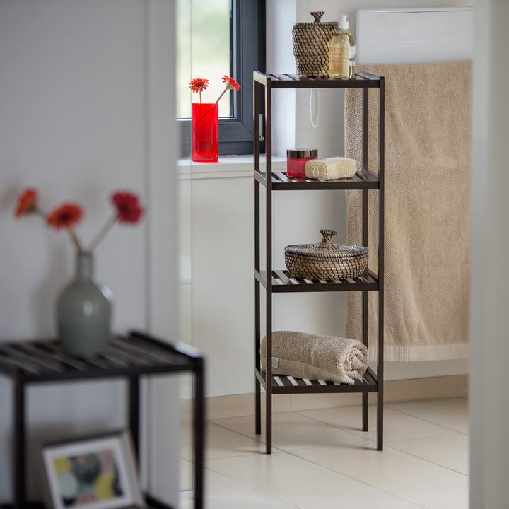 Actual product image Relaxdays Bamboo bathroom shelf (34.5 x 33 x 110 cm)