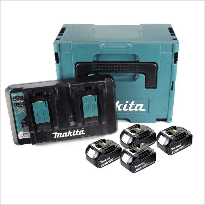 Produktbild Makita Power Source Kit 18V mit 4x BL1830B Akku 3,0Ah + DC18RD Doppelladegerät ( 197720-6 ) + Makpac (18 V)