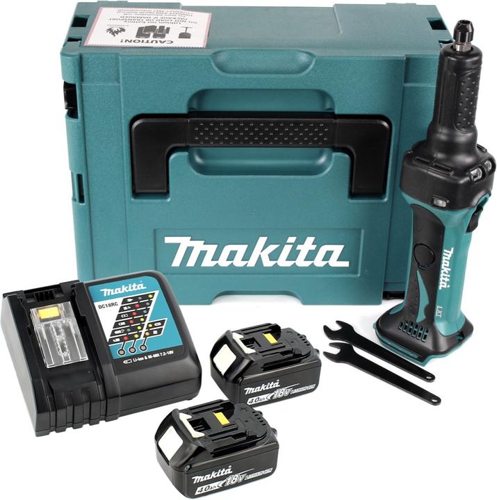 Image du produit Makita DGD 800 RT1J 18 V Li-Ion Meuleuse droite sans fil en Coffret Makpac + 2x Batteries 4,0 Ah + (Meuleuse droite)