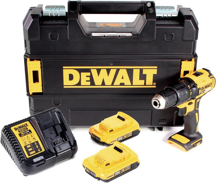 Image du produit DeWalt DCD 778 D2T Batterie perceuse à percussion 18V 65Nm + 2x batteries 2.0Ah + chargeur dans TSTAK Box (Fonctionnement sur batterie)