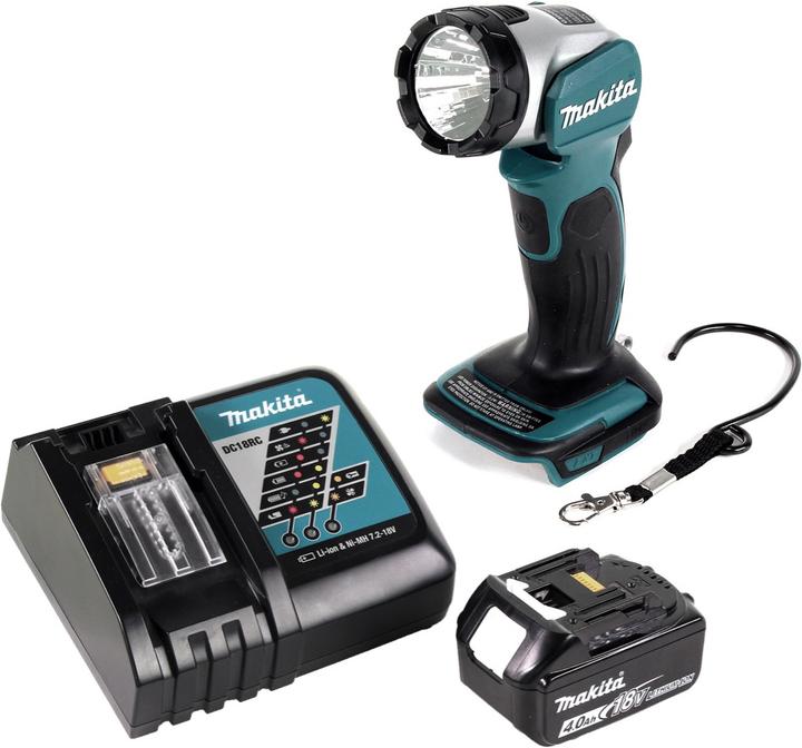 Image du produit Makita DML 802 M1 Lampe à batterie 18 V Li-Ion pour batterie 14,4 et 18 V + 1 x 4,0 Ah batterie + chargeur (180 lm)
