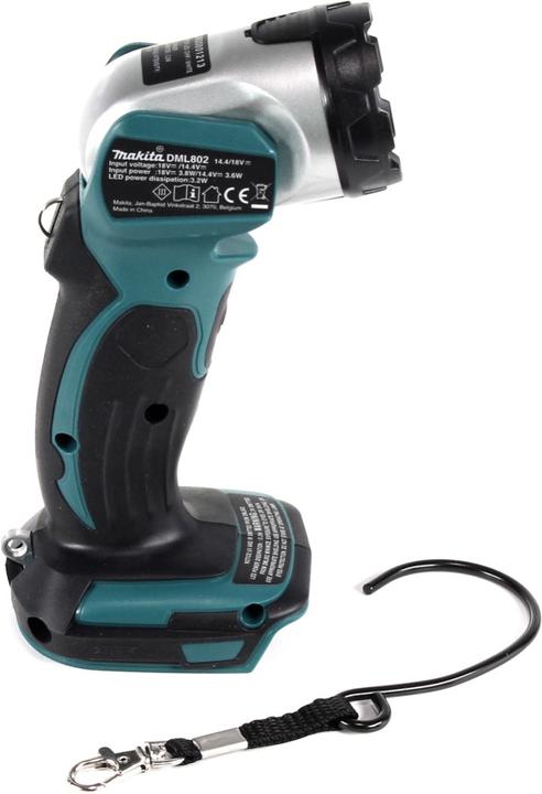 Image du produit Makita DML 802 M1 Lampe à batterie 18 V Li-Ion pour batterie 14,4 et 18 V + 1 x 4,0 Ah batterie + chargeur (180 lm)