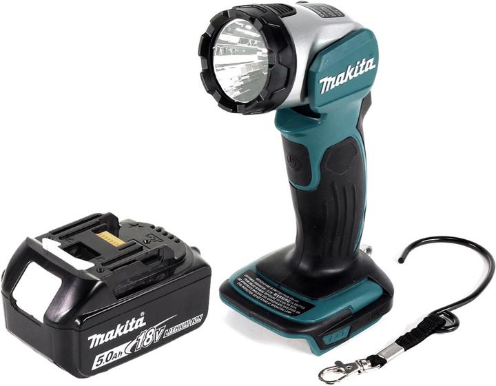 Actual product image Makita DML 802 T1 Battery lamp 18 V Li-Ion for 14,4 and 18 V battery + 1 x 5,0 Ah battery - without charger (180 lm)