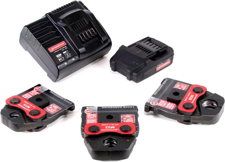 Produktbild Rothenberger ROMAX Compact TT 18V Akku Pressmaschine + 1x Akku 2,0Ah + Ladegerät + Pressbackenset + (390 mm)