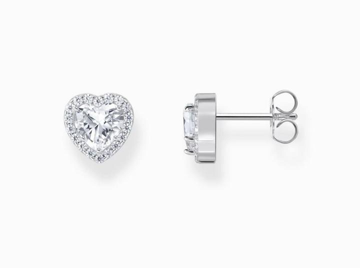 Immagine prodotto Thomas Sabo Orecchini a cerchio con pietra bianca a forma di cuore (Argento 925)