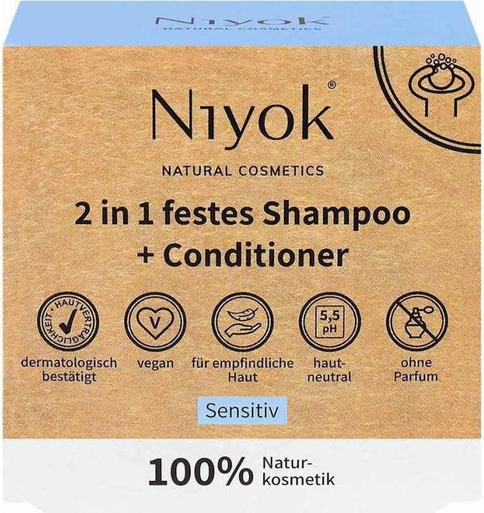 Actual product image Niyok Solid Shampoo and Conditioner Sensitive 80 g (Solid shampoo)