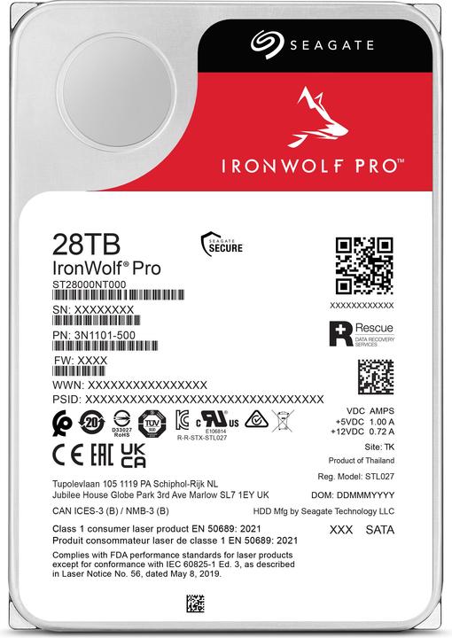 Image du produit Seagate IronWolf Pro (28 To, 3.5", CMR)