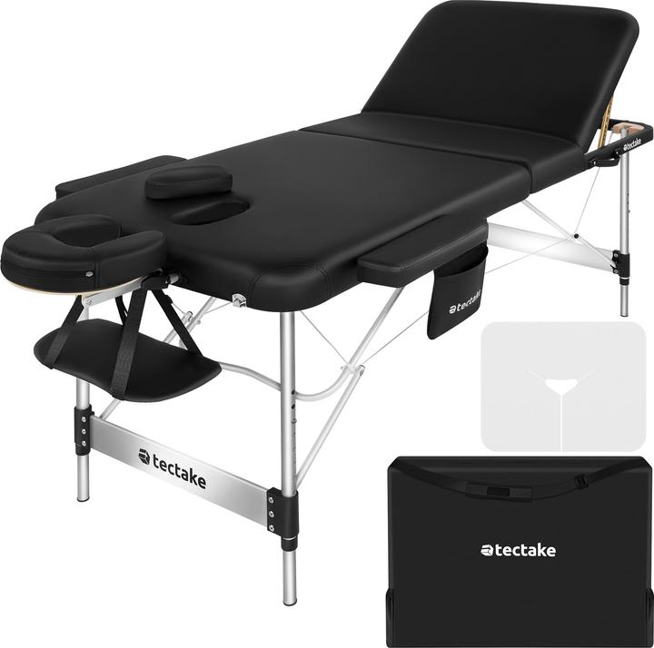 tectake 3 Zonen Massageliege mit 5cm Polsterung und Aluminiumgestell