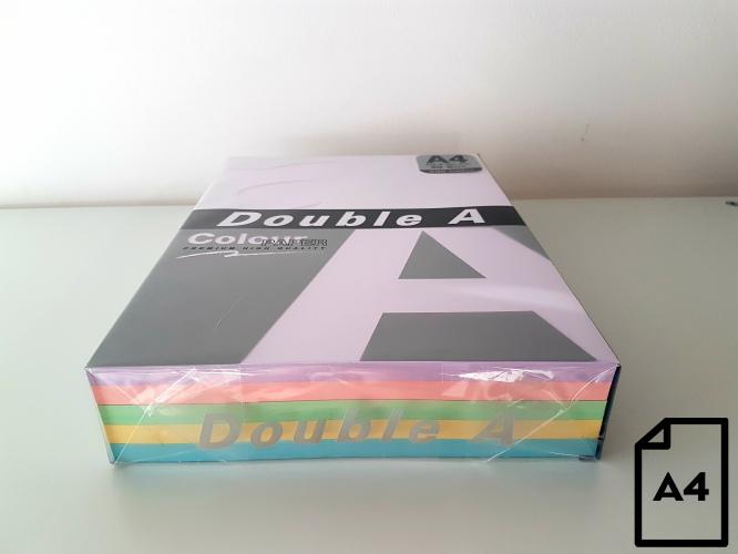Actual product image Double A Coloured paper, 80 g, A4, 500 sheets, rainbow 3, 5 colours ocean, cheese, lagoon, flamingo (80 g/m², 500 x, A4)