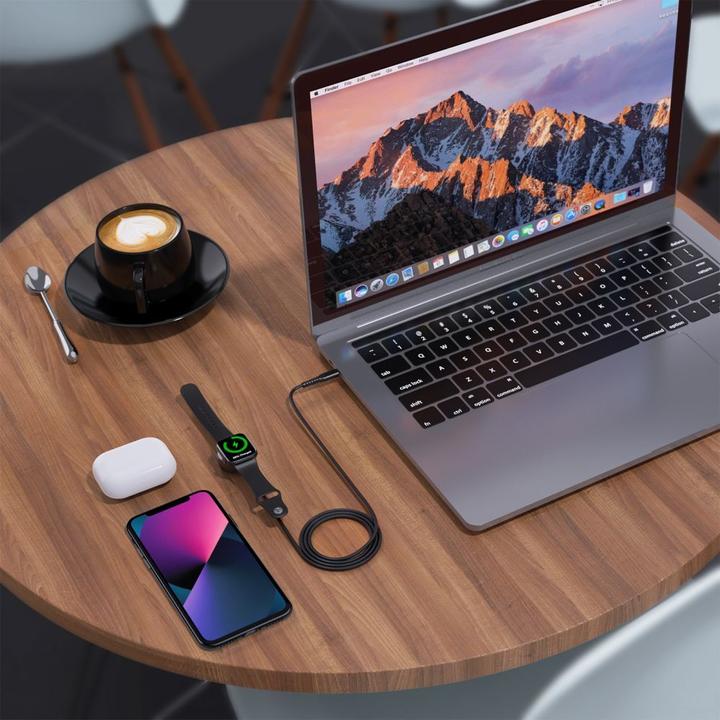 Image du produit Choetech T319 MFI 5W chargeur sans fil pour Apple Watch + câble USB-C - noir (5 W)