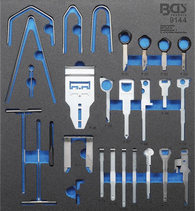 Immagine prodotto BGS Modulo per carrelli portautensili 2/3: set per smontaggio autoradio 52 pz.