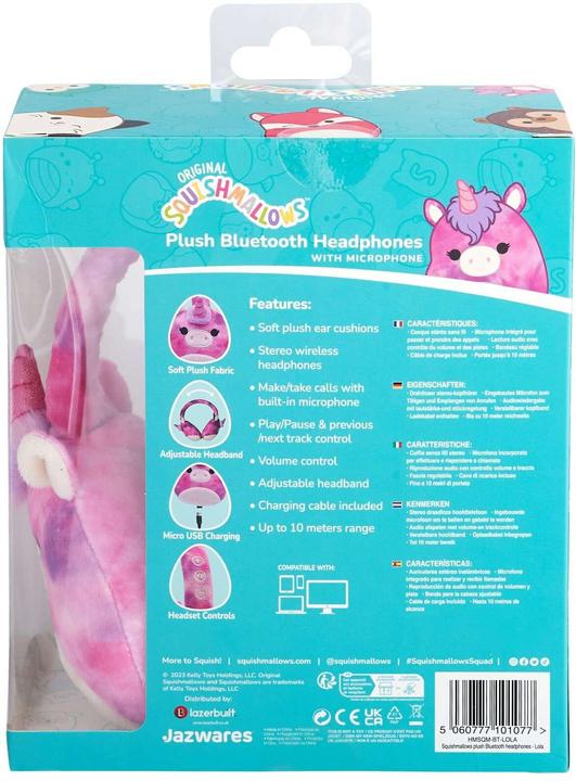 Immagine prodotto Squishmallows Cuffie Bluetooth di peluche di Lola l'Unicorno