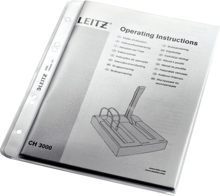 Immagine prodotto Leitz Busta per brochure extra forte, A5, PP, grana, 0,13 mm aperta, a prova di documento, perforazione: (A5, 100 x)