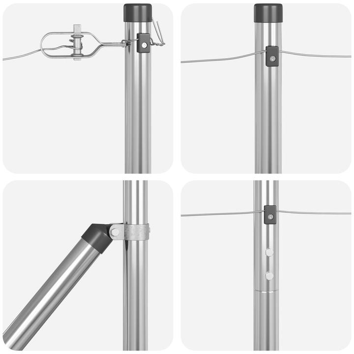 Produktbild VidaXL Zaunpfosten mit Spitze 52 Stück Ø32 mm 160 cm Verzinkter Stahl