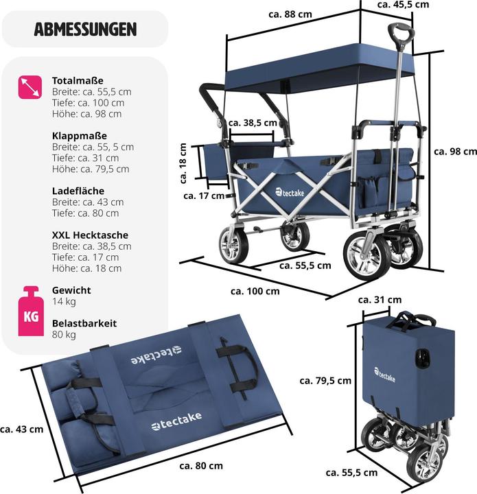 Actual product image tectake Nico Collapsible Handcart