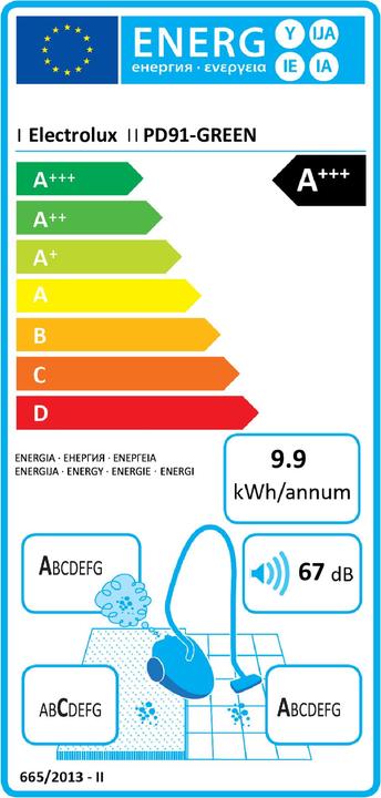 Label énergétique Electrolux Pure D9