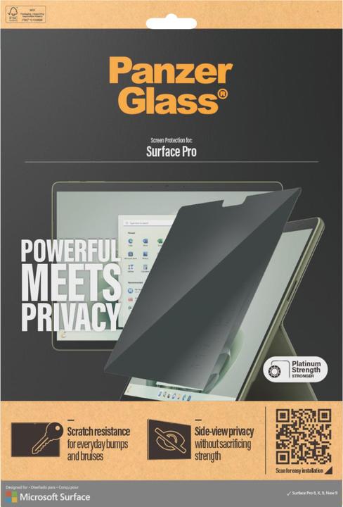 Produktbild PanzerGlass Privacy (1 Stück, Microsoft Surface Pro 9, Microsoft Surface Pro 8, Microsoft Surface Pro X)