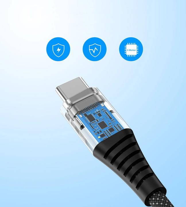 Produktbild Choetech XCC-1051 USB-C to USB-C cable, PD 240W 1.8m (black) (1.80 m, USB 3.2 Gen 2, 240 W)
