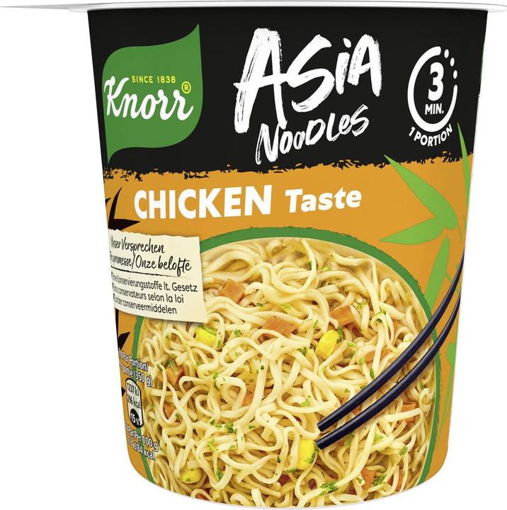Actual product image Knorr Asia Noodles Chicken cup, Asian instant noodles snack with chicken, prepared in just 3 minutes (65 g)