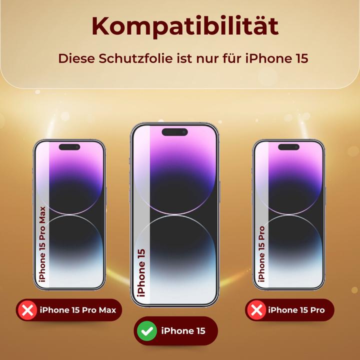 Produktbild Protectorking 1x echtes Tempered 9H Panzerhartglas 3D KLAR (1 Stück, Apple iPhone 15)
