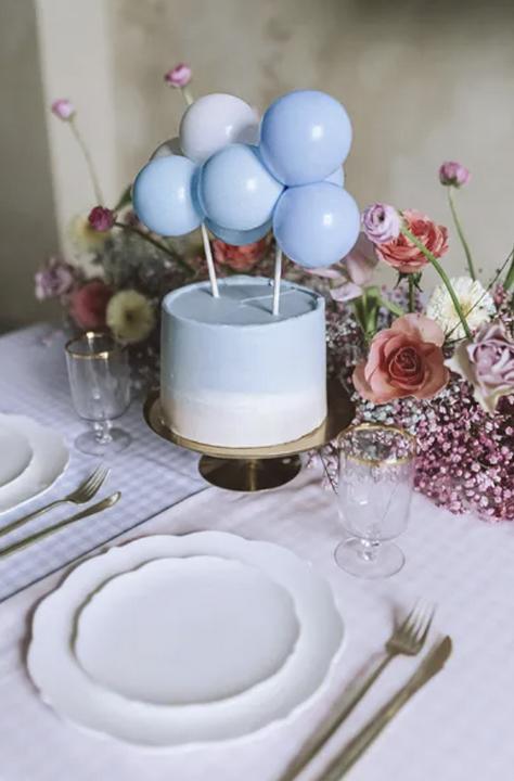 Produktbild Partydeco Cake Topper - Ballons bleus (2 x)