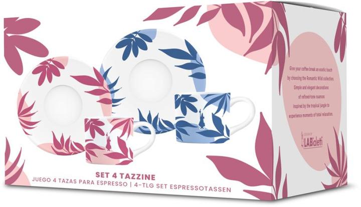 Actual product image Bialetti Primavera Zestaw 4 filiżanek ze spodkiem (4 sztuki) (60 ml, 8 x)