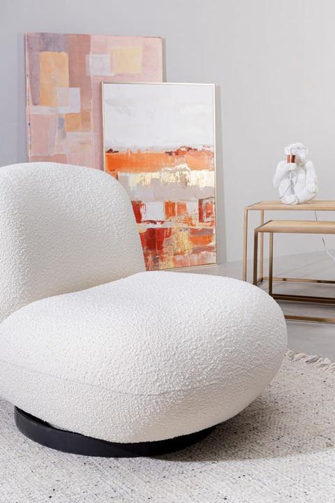 Image du produit Bizzotto Fauteuil pivotant Margot blanc boucle