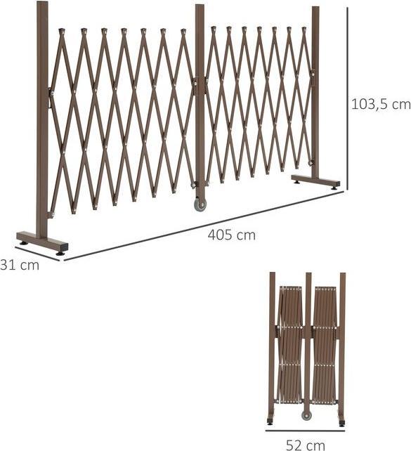Produktbild Swisshandel24 Absperrgitter ausziehbar 52-405cm Alu Braun H103,5cm
