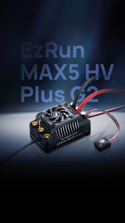 Actual product image Hobbywing Ezrun MAX5 HV Plus G2 Regler 300 Amp, 6-12s LiPo, BEC 6A