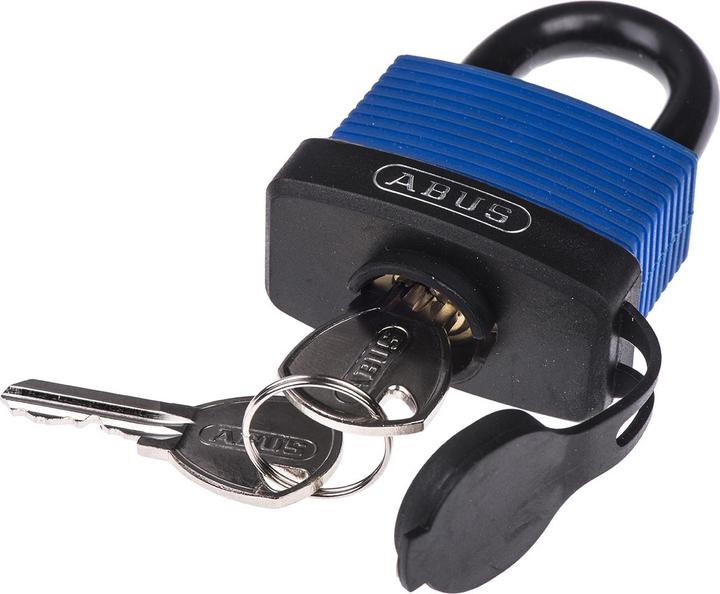 Image du produit Abus Cadenas avec clé, laiton, acier inoxydable bleu, anse-Ø 8mm x 24.5mm