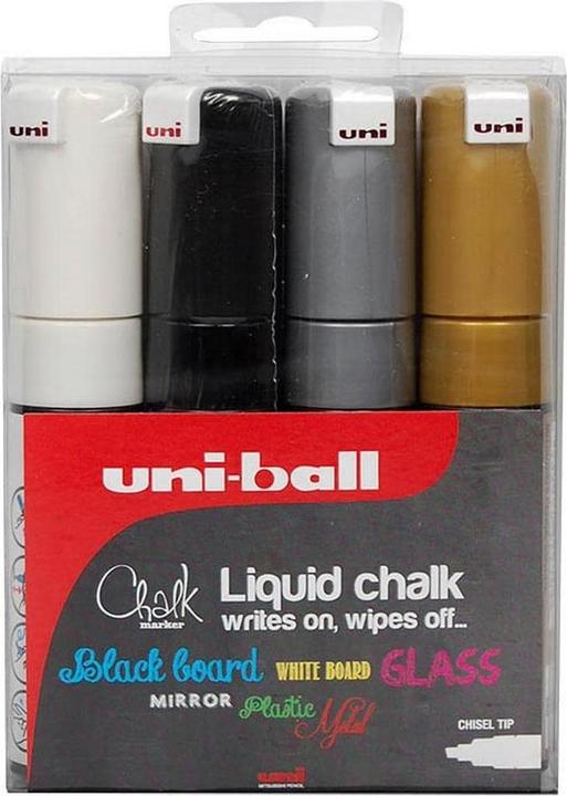 Actual product image Uni-ball Chalk Marker - chalk marker (White, Black, Gold, Silver, 8 mm, 4 x)