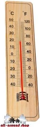 Actual product image Magni Thermometer wood nostalgic style for indoors and outdoors Temperature gauge degrees and Fahrenheit