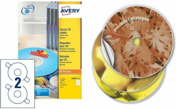 Actual product image Avery Dennison Labels Zweckform L6043-25, CD/DVD, ClassicSize, white, pk. 25 pcs.