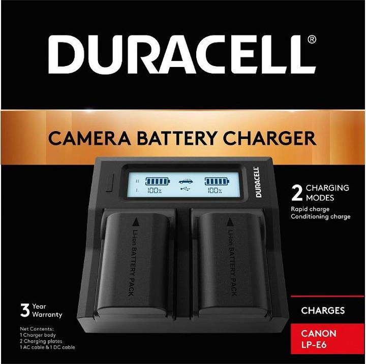 Image du produit Duracell Chargeur double pour DR9943/LP-E6 (Chargeur de batterie d'appareil photo)