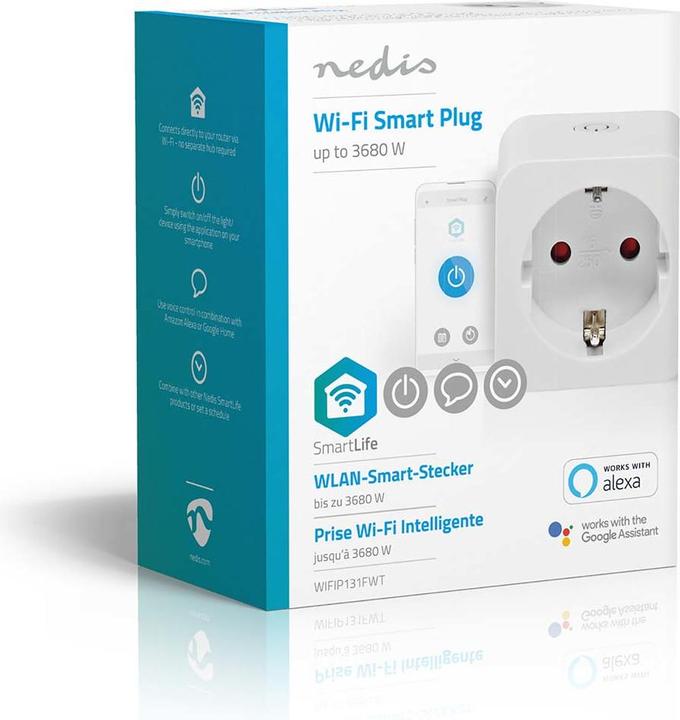 Produktbild Nedis WIFIP131FWT Smartlife Smart Stecker WLAN 1 Stück 3680 W Type F (CEE 7/3) -10-45 °C Android™ /