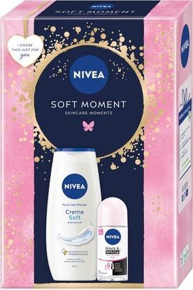 NIVEA Soft Moment Cream Soft Shower Gel 250ml And Antiperspirant Roll-On 50ml (250 ml)