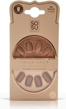 Produktbild Sosu Cosmetics Mocha Latte Artificial Square Nails - High Gloss