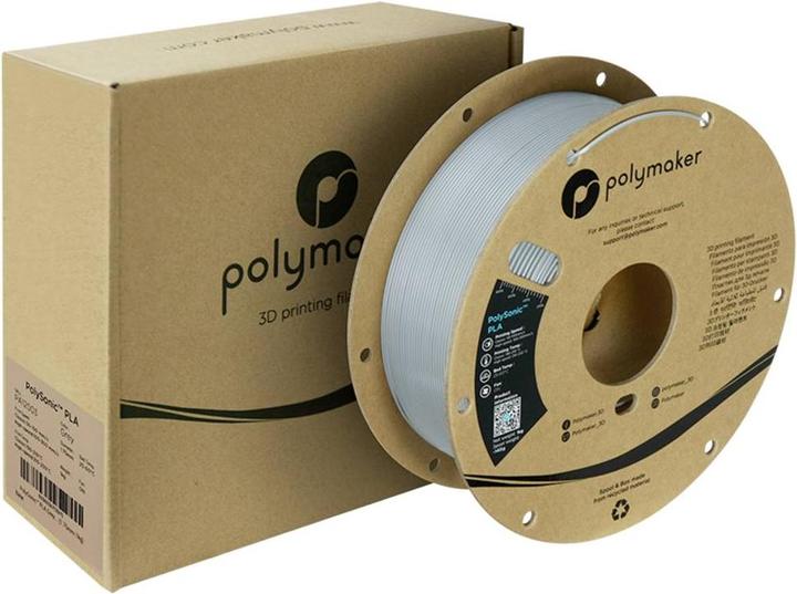 Produktbild Polymaker PolySonic High Speed PLA (PLA, 1.75 mm, 1000 g, Grau)