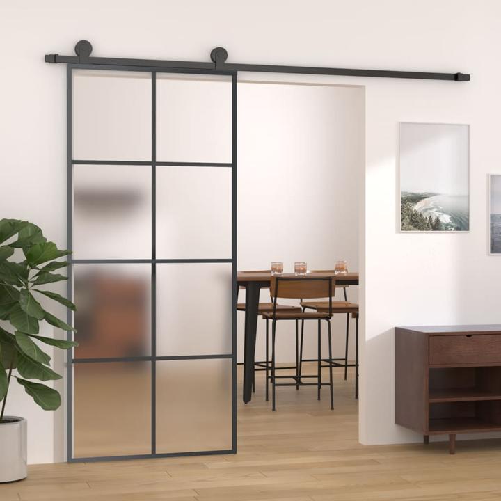 Produktbild Diverse Hardware Schiebetür Aluminium und ESG Glas 90x205 cm Schwarz