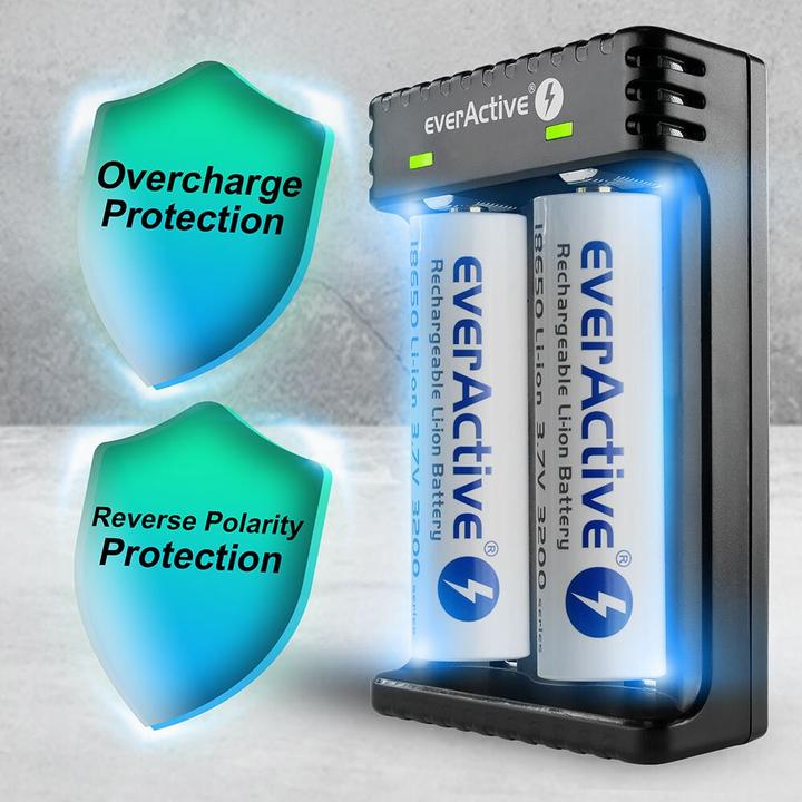 Immagine prodotto Everactive Batterieladegerät für Li-Ionen-Akkus LC-200 (1 pz., C, AAA, AA, AAAA, 2200 mAh, Caricabatterie senza batteria)